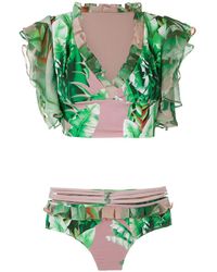 Amir Slama Set bikini con stampa - Verde