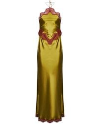 retroféte - Everly Lace-Trimmed Halterneck Maxi Dress - Lyst