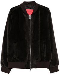 Isaia - Varsity Faux-Fur Ribbed-Trim Bomber Jacket - Lyst