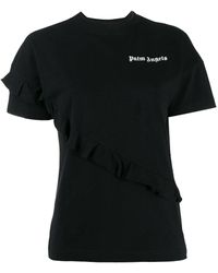 Palm Angels Top mit gerüschten Details - Schwarz