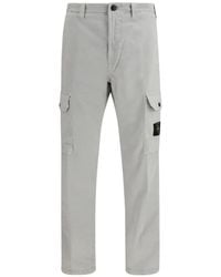 Stone Island - Pantalon 3100011 En Coton Biologique Stretch À Effet Usé - Lyst