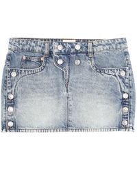 Isabel Marant - Button-Embellished Denim Mini Skirt - Lyst