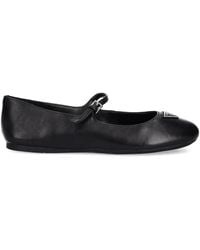 Guess - Buckle-Detail Leather Ballet Flats - Lyst