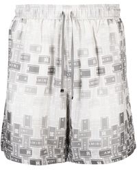 Amiri - Shorts aus Seide mit Logo-Print - Lyst