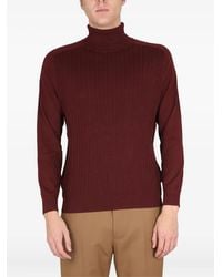BOSS - Maglione A Coste Con Collo Alto - Lyst