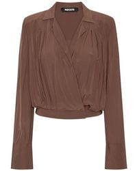 ROTATE BIRGER CHRISTENSEN - Pleated Long-Sleeve Blouse - Lyst