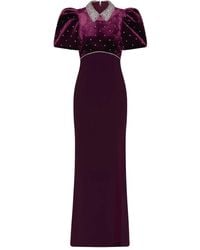 Rebecca Vallance - Puff-Sleeve Embellished Maxi Dress - Lyst