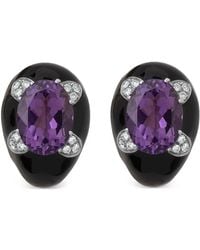 Andreoli - Diamond Amethyst Earrings - Lyst