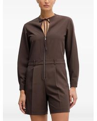 Sisley - Tie-Neck Jumpsuit - Lyst
