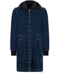 Moorer - Denim Jas Met Capuchon En Rits - Lyst