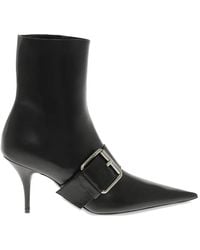 Balenciaga - Buckle-Embellishment Pointed-Toe Ankle Boots - Lyst