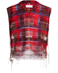 Maison Margiela - Distressed Checked Tank Top - Lyst