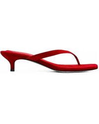 Black Suede Studio - Kendal 35 Thong-Strap Heeled Sandals - Lyst