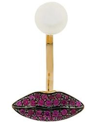 Delfina Delettrez - 18Kt Lips Piercing Earring - Lyst
