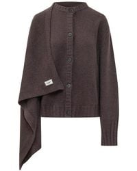 The Attico - Draped-Detailing Button-Up Cardigan - Lyst