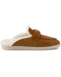 Prada - Appliqué-Logo Mules - Lyst