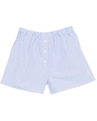 Sporty & Rich - Striped Cotton Shorts - Lyst