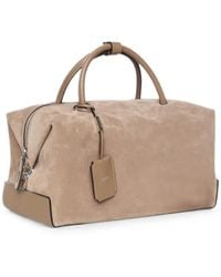 Max Mara - Large Nubuck Leather Boston Bag - Lyst