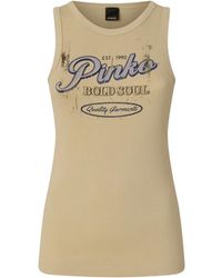Pinko - Vest Top With Vintage Lettering - Lyst