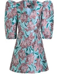 Sister Jane - Puffed-Sleeve Floral-Print Dress - Lyst