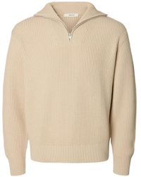 SELECTED - Half-Zip Ribbed-Knit Sweater - Lyst