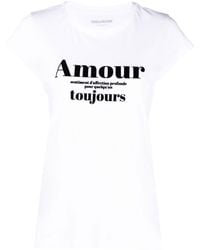 Zadig & Voltaire - T-shirt Skinny Amour Toujours con stampa - Lyst