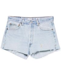 RE/DONE - Pantalones vaqueros cortos con bordes deshilachados - Lyst