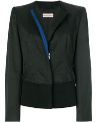 Giorgio Armani Veste sans col à épaules structurées - Noir