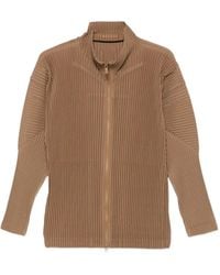 Homme Plissé Issey Miyake - Veste Plissée À Col Montant - Lyst