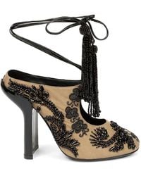 Dries Van Noten - Embroidered Lace-Up Mules - Lyst