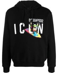 DSquared² - Logo-Print Drawstring Hoodie - Lyst