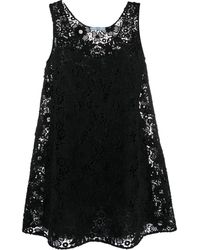 Prada - Floral-lace Shift Mini Dress - Lyst