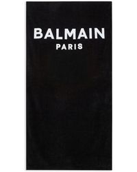 Balmain - Logo-print Cotton Beach Towel - Lyst