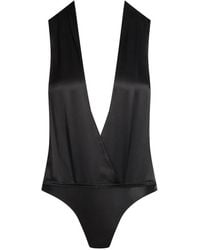 Maison Close - V-Neck Silk Bodysuit - Lyst