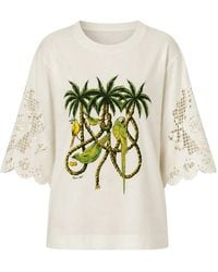 FARM Rio - Ropes And Birds Richelieu Embroidered T-Shirt - Lyst
