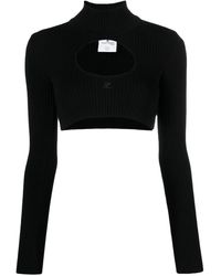 Courreges - Logo-embroidered Cut-out Jumper - Lyst