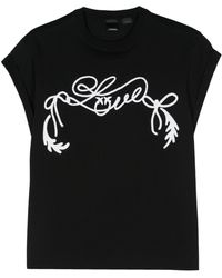 Pinko - | T-shirt con ricamo | female | NERO | XS - Lyst