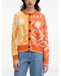 Never Fully Dressed - Sun-Intarsia Button-Up Cardigan - Lyst