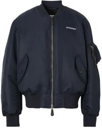 Burberry - Logo-Print Bomber Jacket - Lyst