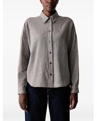 Marc O' Polo - Houndstooth-Pattern Dropped-Shoulder Shirt - Lyst