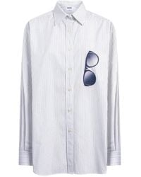 Moschino - Printed Cotton Poplin Shirt - Lyst