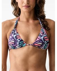 Kurt Geiger - Printed Eagle-Plaque Bikini Top - Lyst
