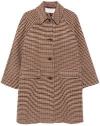 iBlues - Houndstooth-Pattern Raglan-Sleeve Coat - Lyst