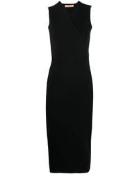 Yves Salomon - Wrapped V-Neck Midi Dress - Lyst