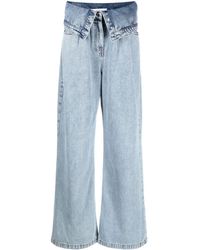 ROKH - Layered Wide-leg Jeans - Lyst