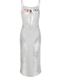 DIESEL - Jersey Dress With See-through Effect - Lyst