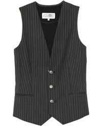 MM6 by Maison Margiela - Pinstripe-Pattern Sleeveless Waistcoat - Lyst