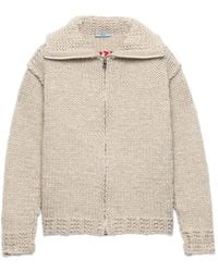 Prada - Cardigan Zippé En Laine - Lyst