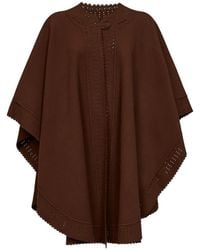 Ermanno Scervino - Chestnut Double-Faced Wool Cloth Cape - Lyst