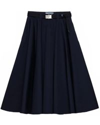 Prada - Poplin Midi-Skirt - Lyst